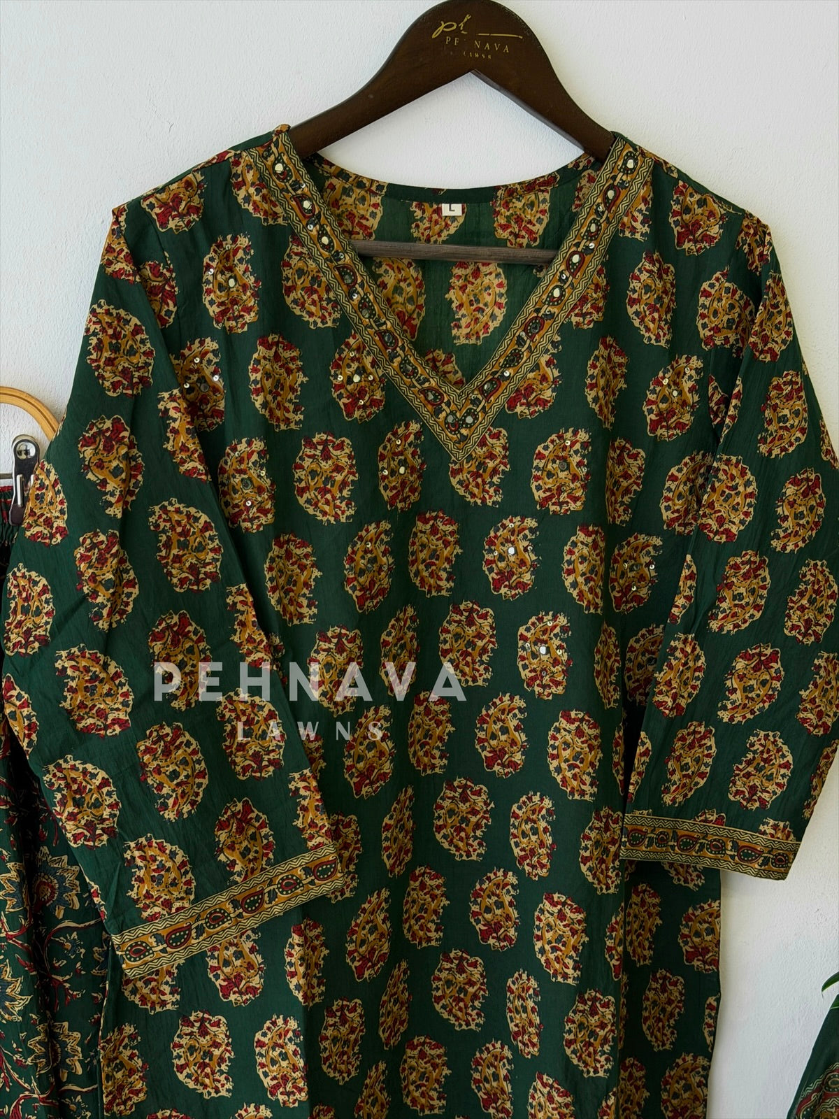 Floral Block Print Three Piece Set 6003