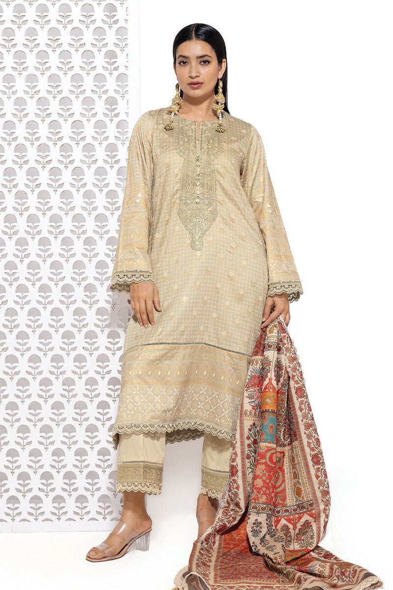 Khaadi Unstitched embroidered Lawn suit-7935
