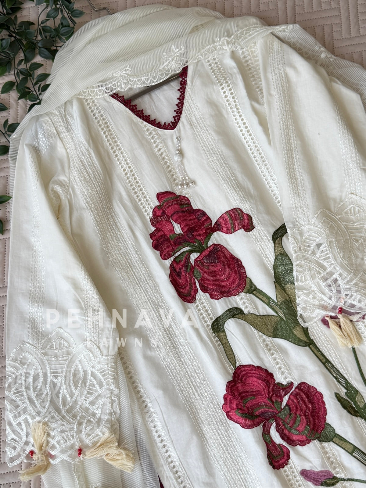 Floral Embroidered Three Piece Set-4565/62