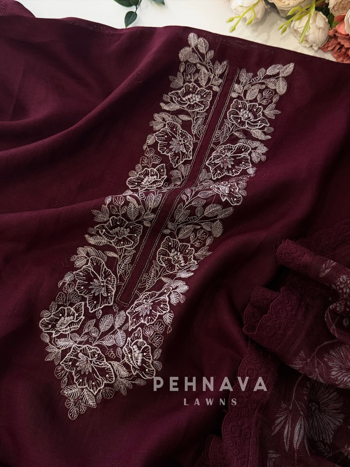 Paisley Embroidered Unstitched Ensemble