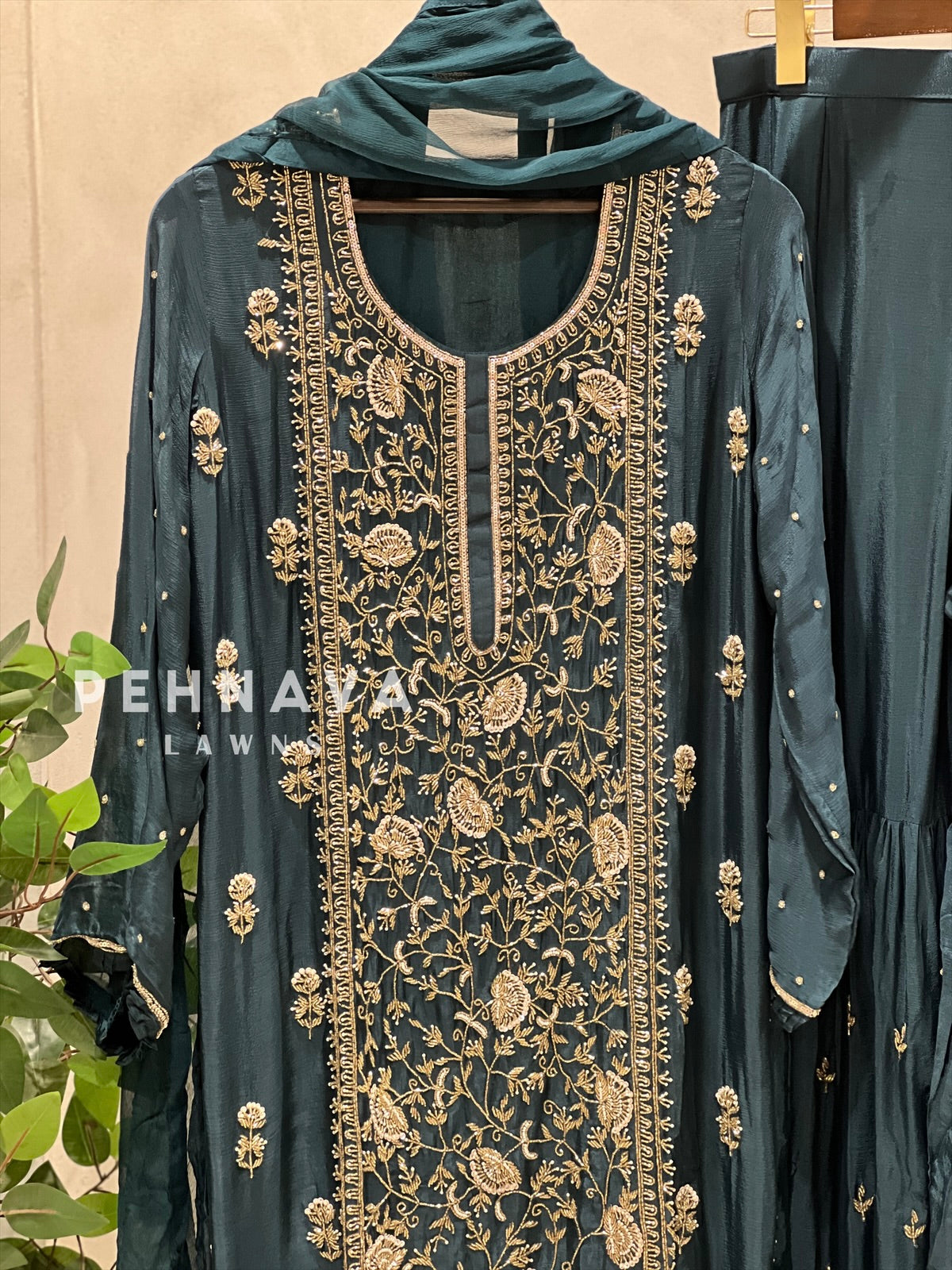 Heavily Handworked Sharara with Pure Chiffon Dupatta
