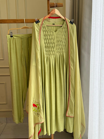 Crinkle Rayon 3 peice suit-5476