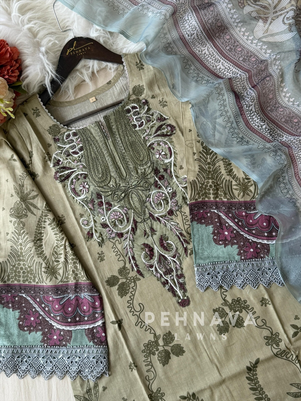 Casual Unstitched Suit with Dupatta 1866
