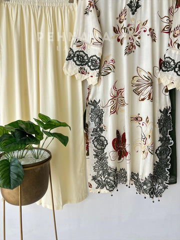 New Floral Embroidery Kurtha Suit