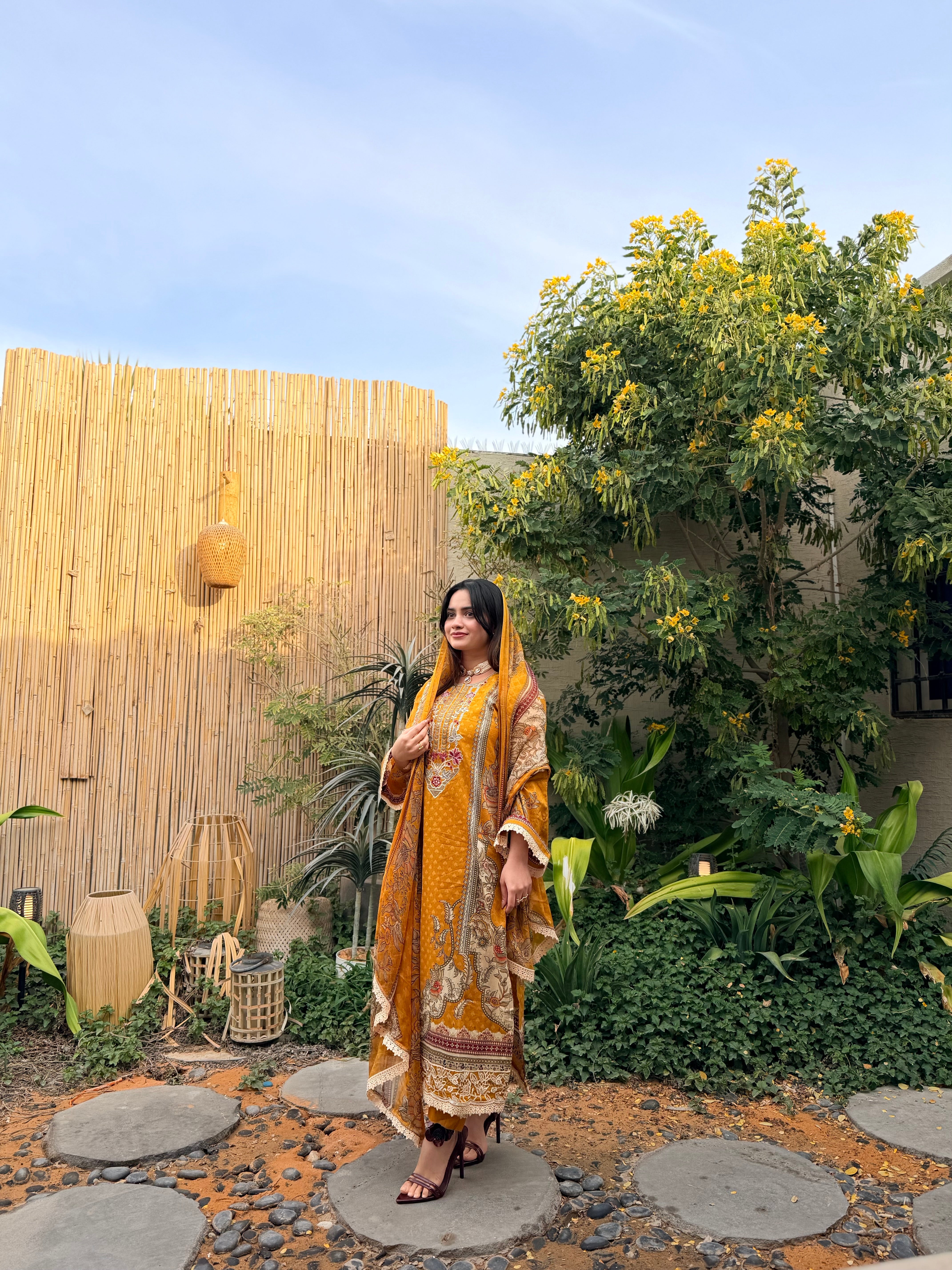 New Yellow Pakistani Cotton Suit