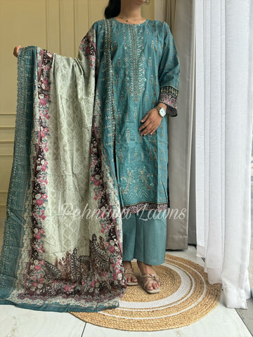 Cotton Embroidered Suit Ft.Cotton Duppatta-3537