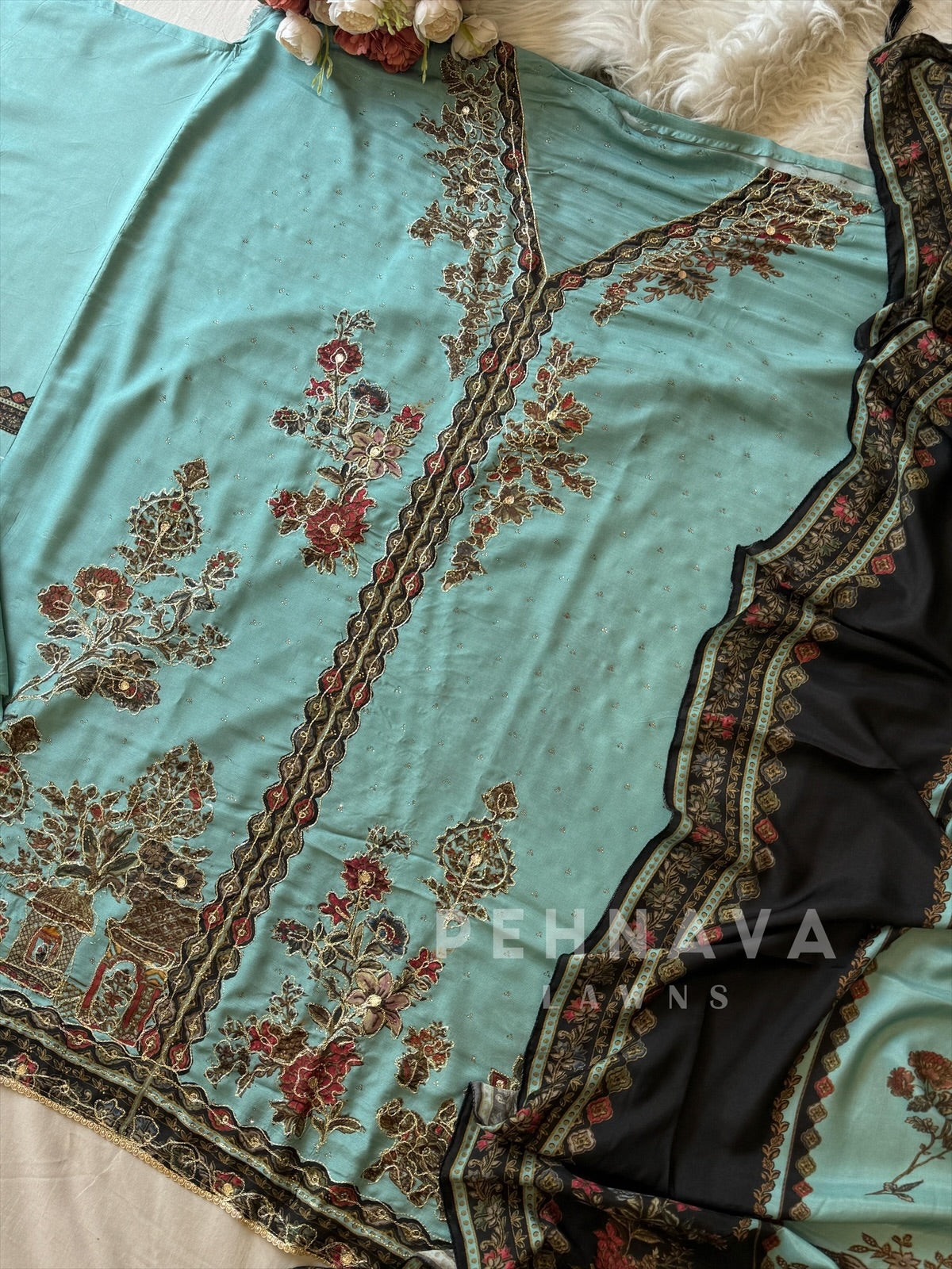 Muslin Unstitched Suit-330 - Pehnava Lawns