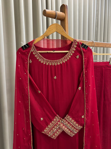 Premium Handworked Soft Organza Suit