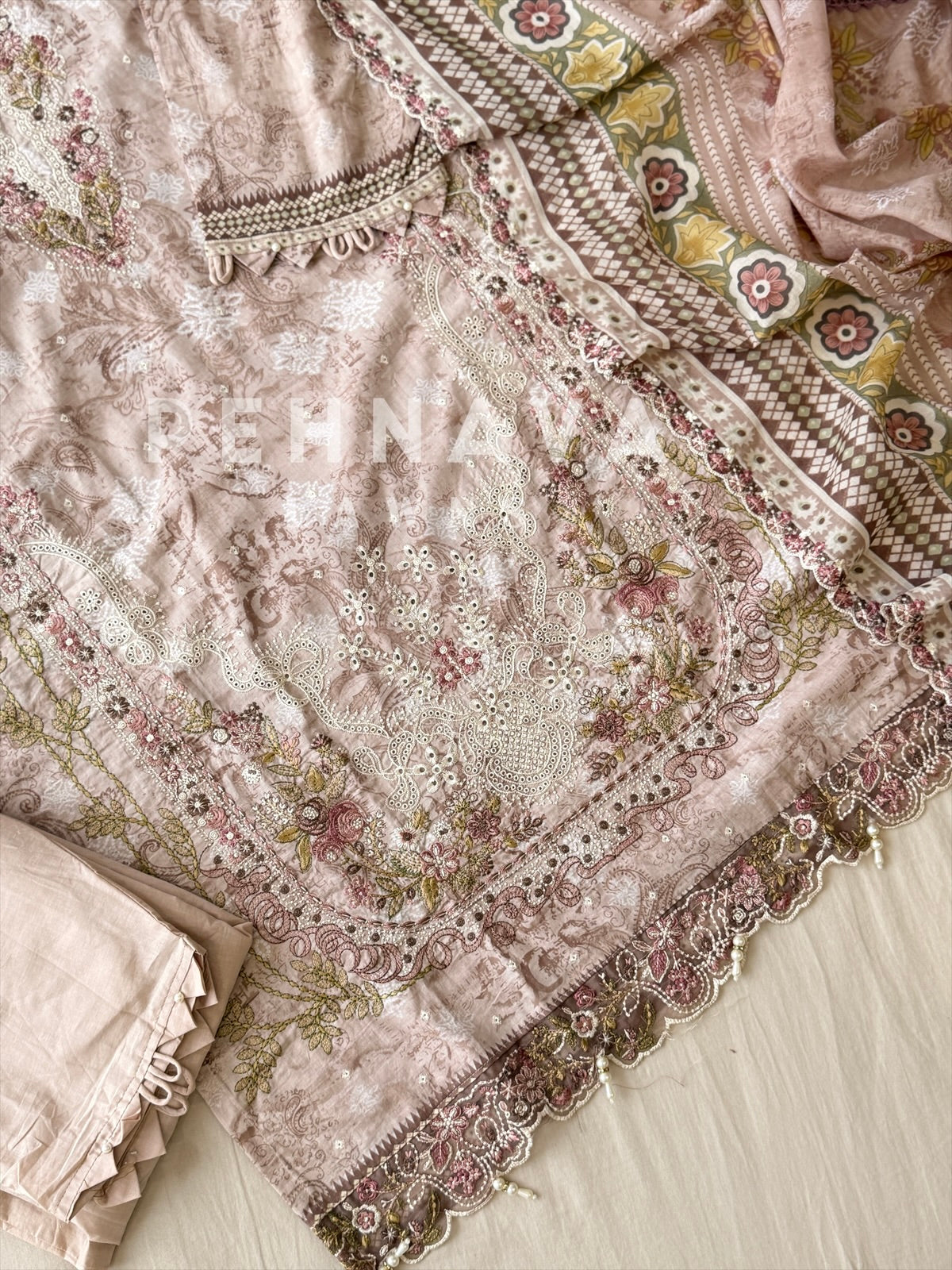 Printed Embroidered Ready to Wear Suit-2104