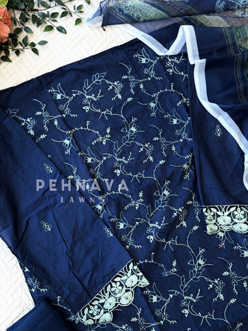 Embroidered Semi Stitched Suit- 2183