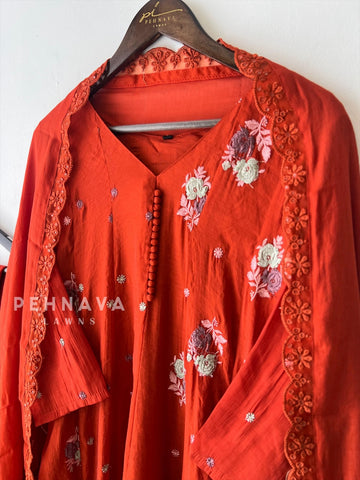 Embroidered Three Piece Suit-15686