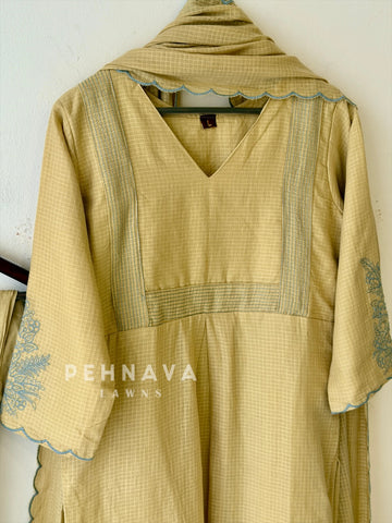 Cotacheck Embroidered Suit 13081