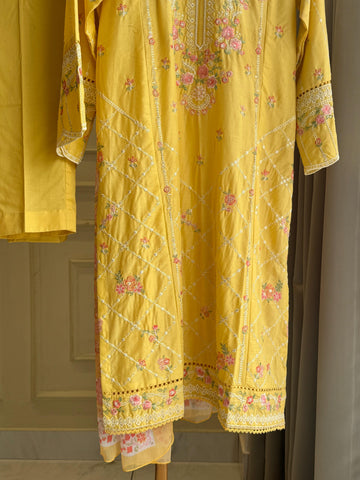 Binsaeed Pakistani Embroidered lawn Suit-0859