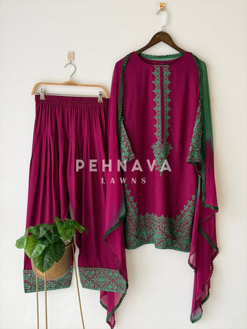 Embroidered Rayon Farshi Salwar