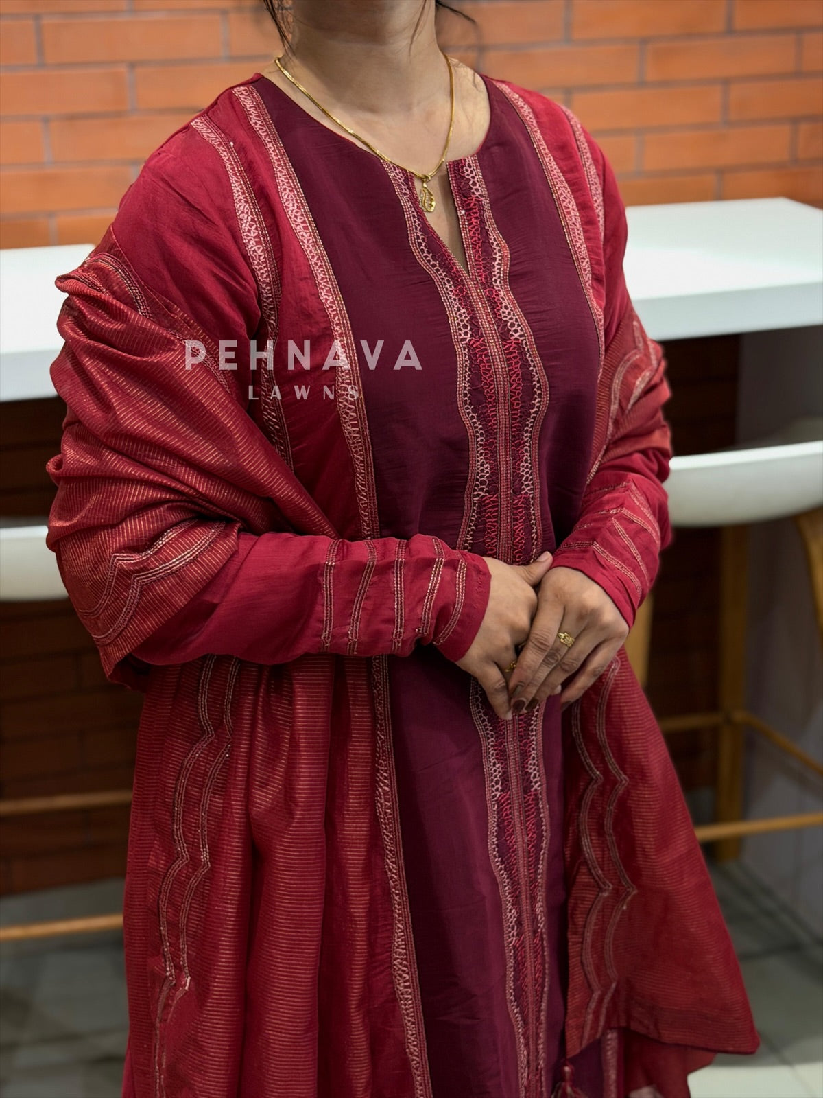 Straight Panel Embroidered Suit-6140 - Pehnava Lawns