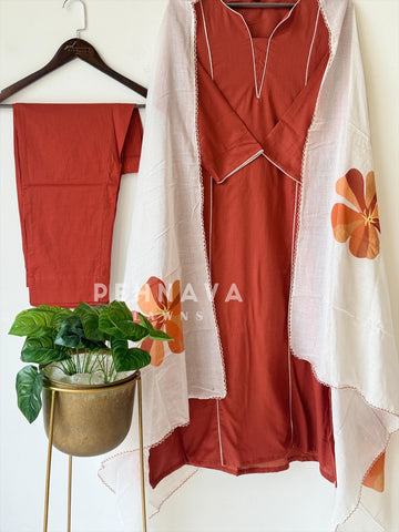 Cotton Flower Print Suit-No.3