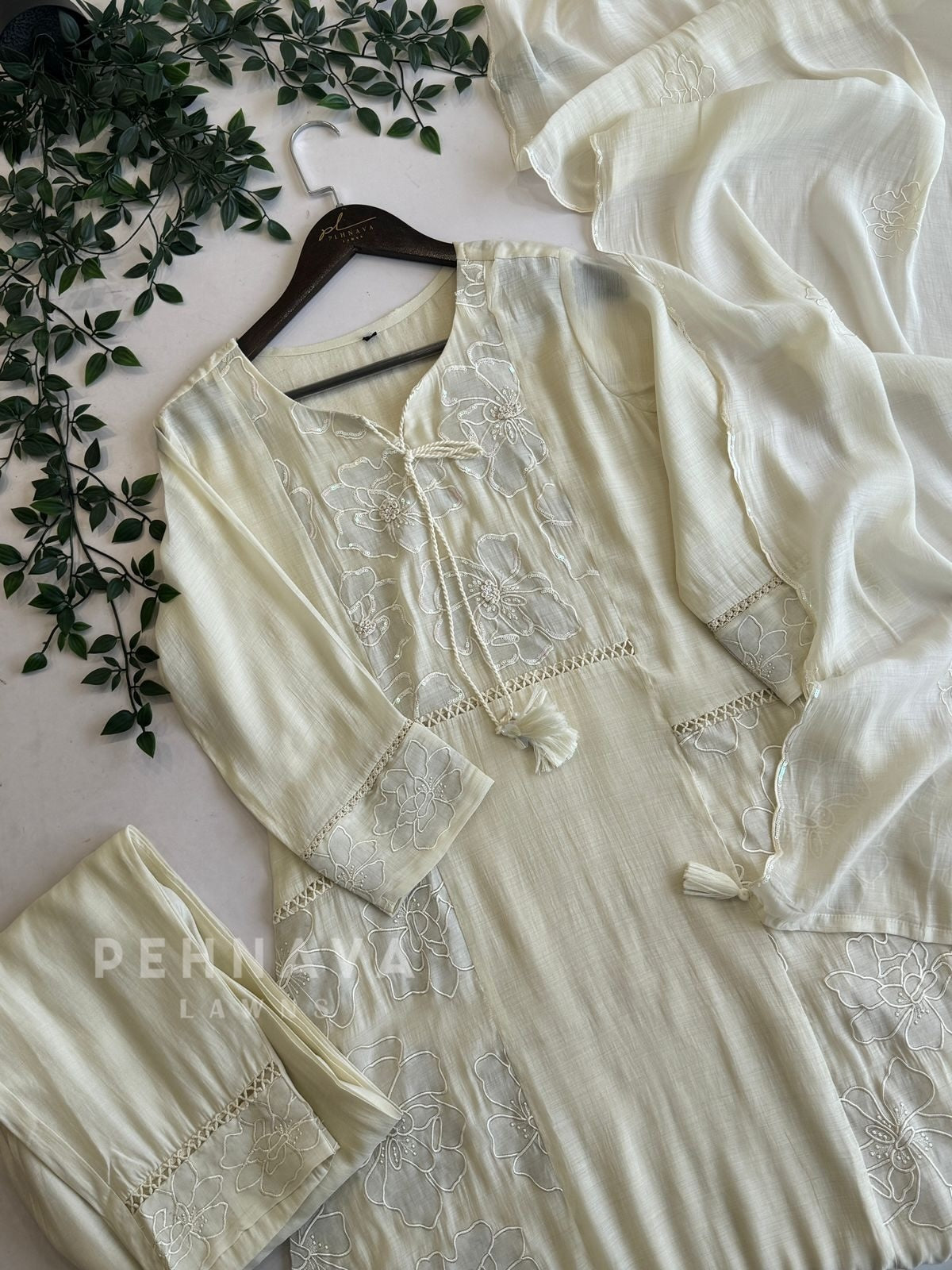 Embroidered Chanderi Suit-12682