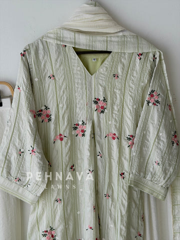 Floral Striped Imported Three Piece Set-298