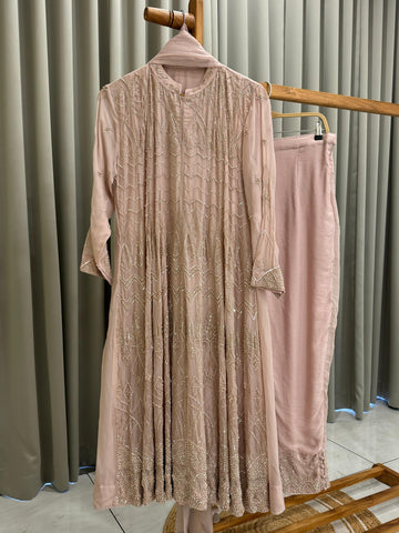 Organza Heavy Handworked Anarkali Suit-5215
