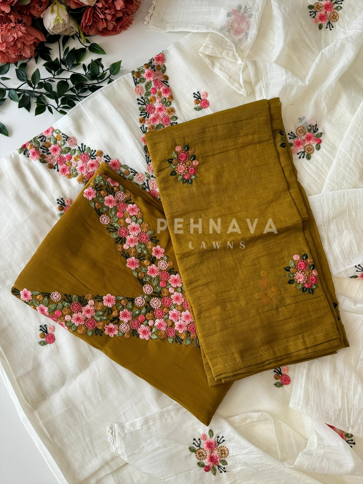 Embroidery Rich Dress Material 12708 - Pehnava Lawns