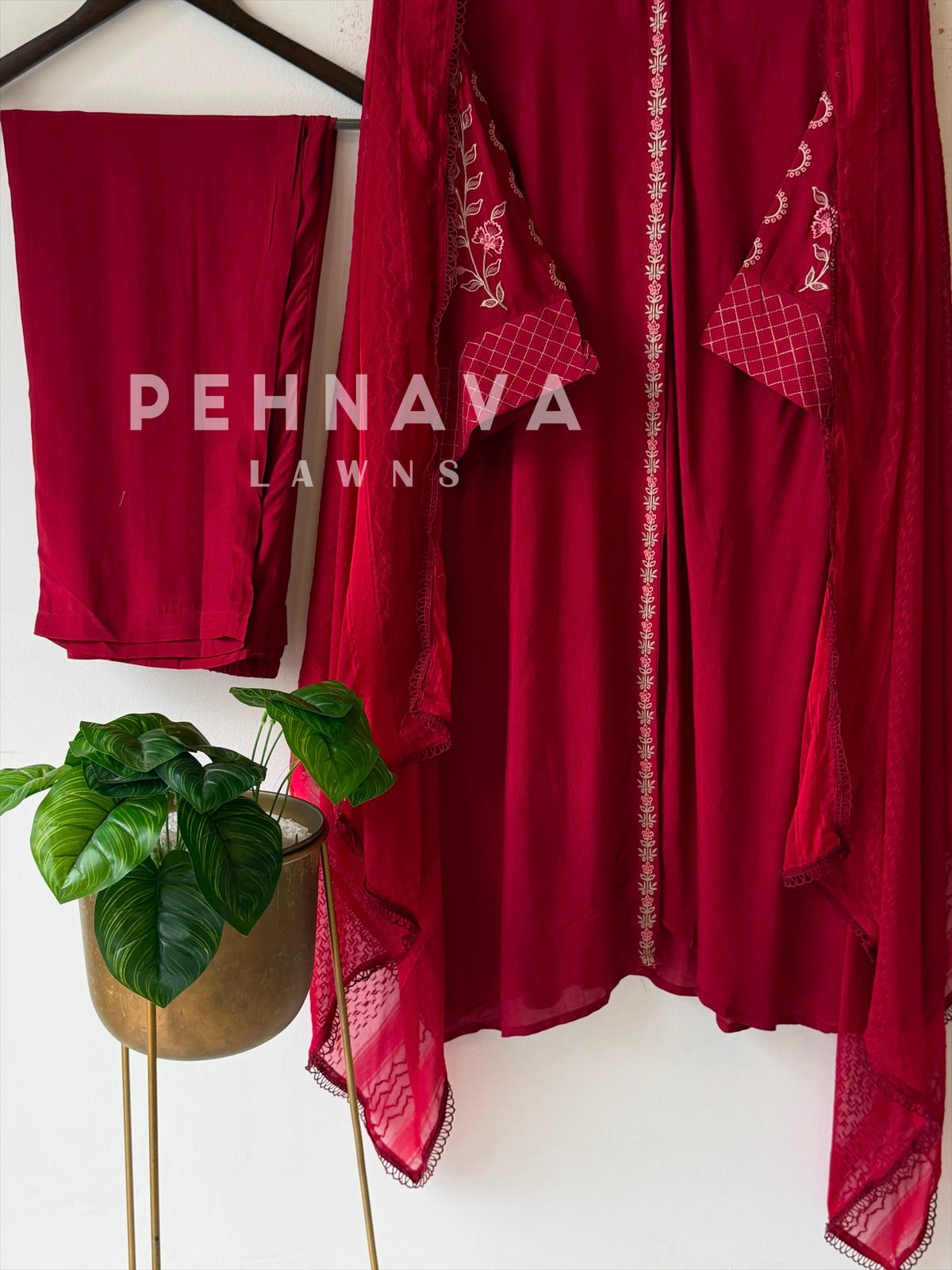 Muslin Embroidered Ensemble D010