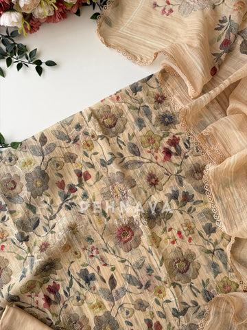 Floral Embroidered Unstitched Suit 4127