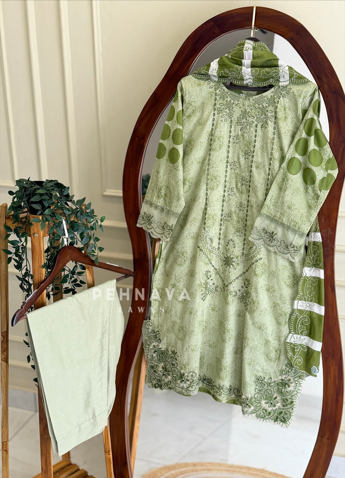 Embroidered Printed Suit Set-2002-4