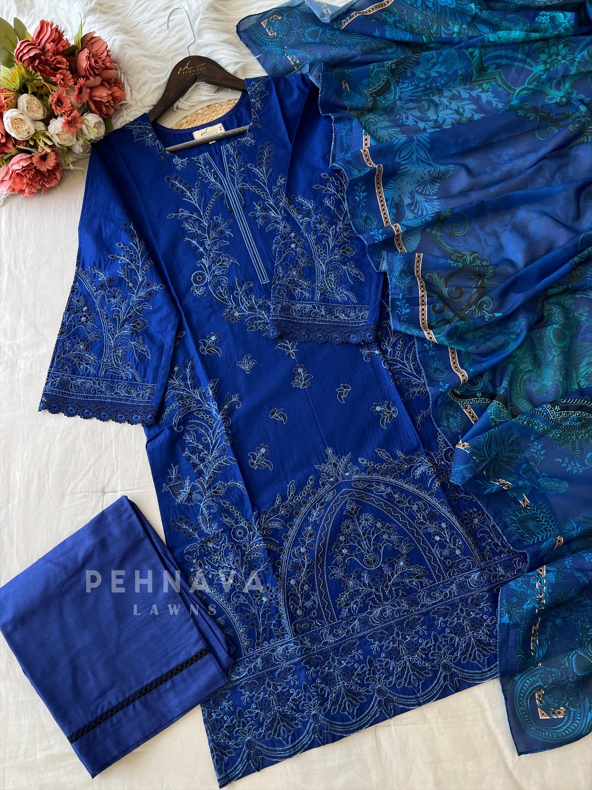 Semi-Stitched Rayon Embroidered Casual Wear-1215 - Pehnava Lawns