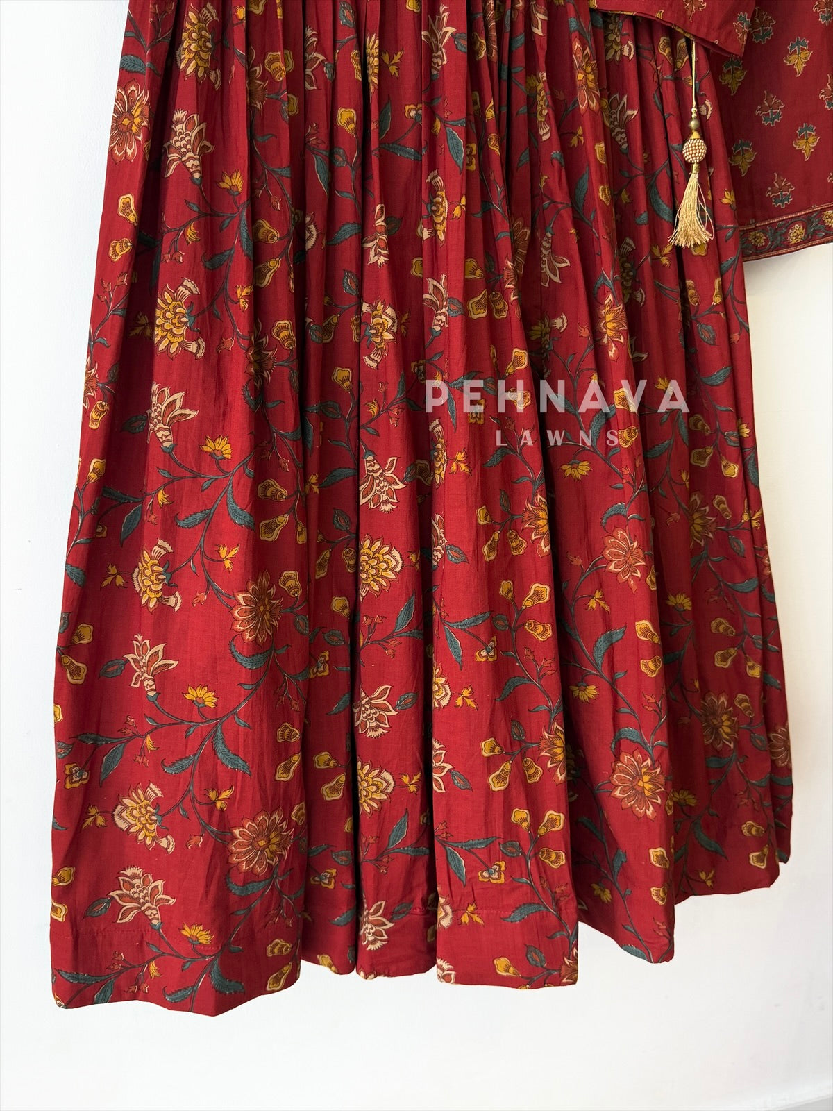 Floral Block Print Skirt Set 456 - Pehnava Lawns