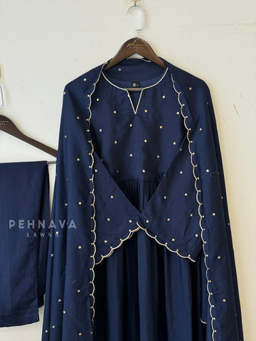 Muslin Gold Embroidery Suit 12601