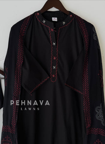 Minimal Embroidered Cotton Set-1304