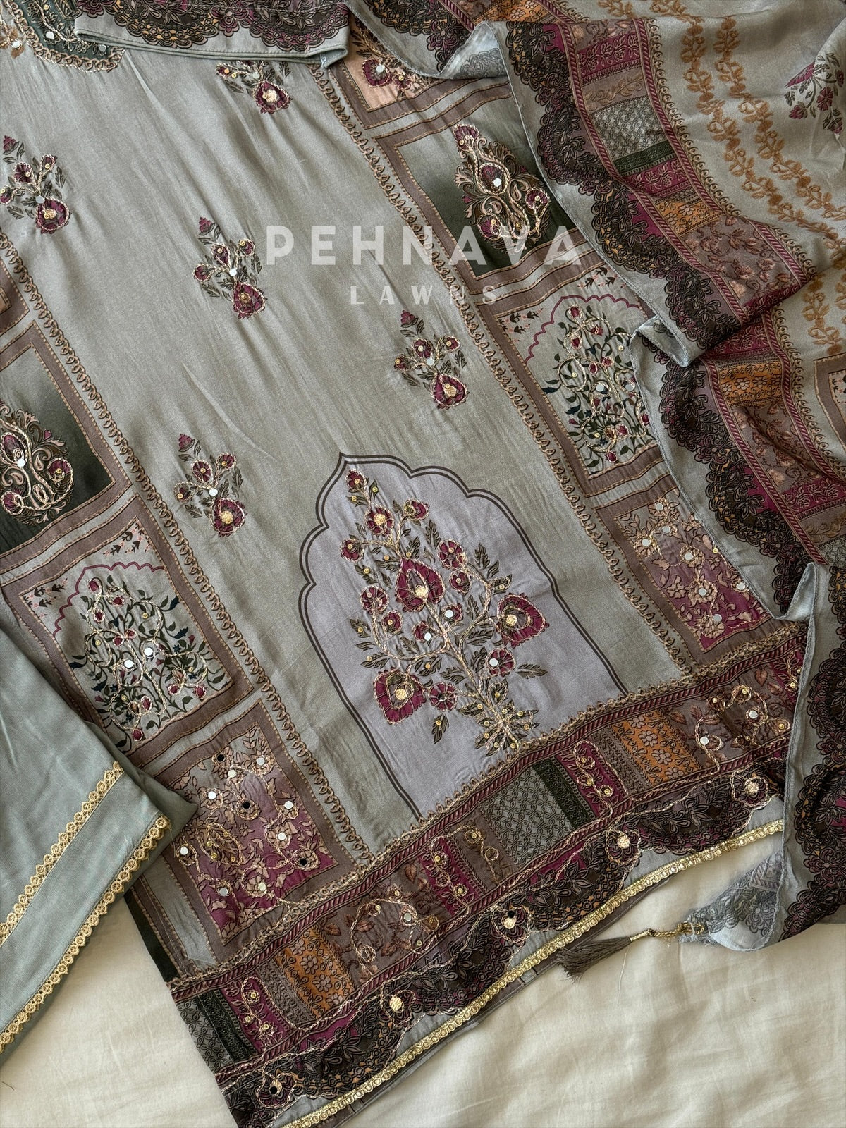 Muslin Unstitched Suit-350 - Pehnava Lawns