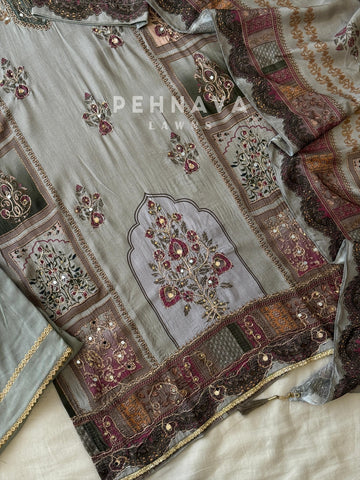 Muslin Unstitched Suit-350 - Pehnava Lawns
