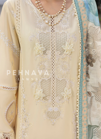 Zarqun Premium Cotton Embroidered Ensemble