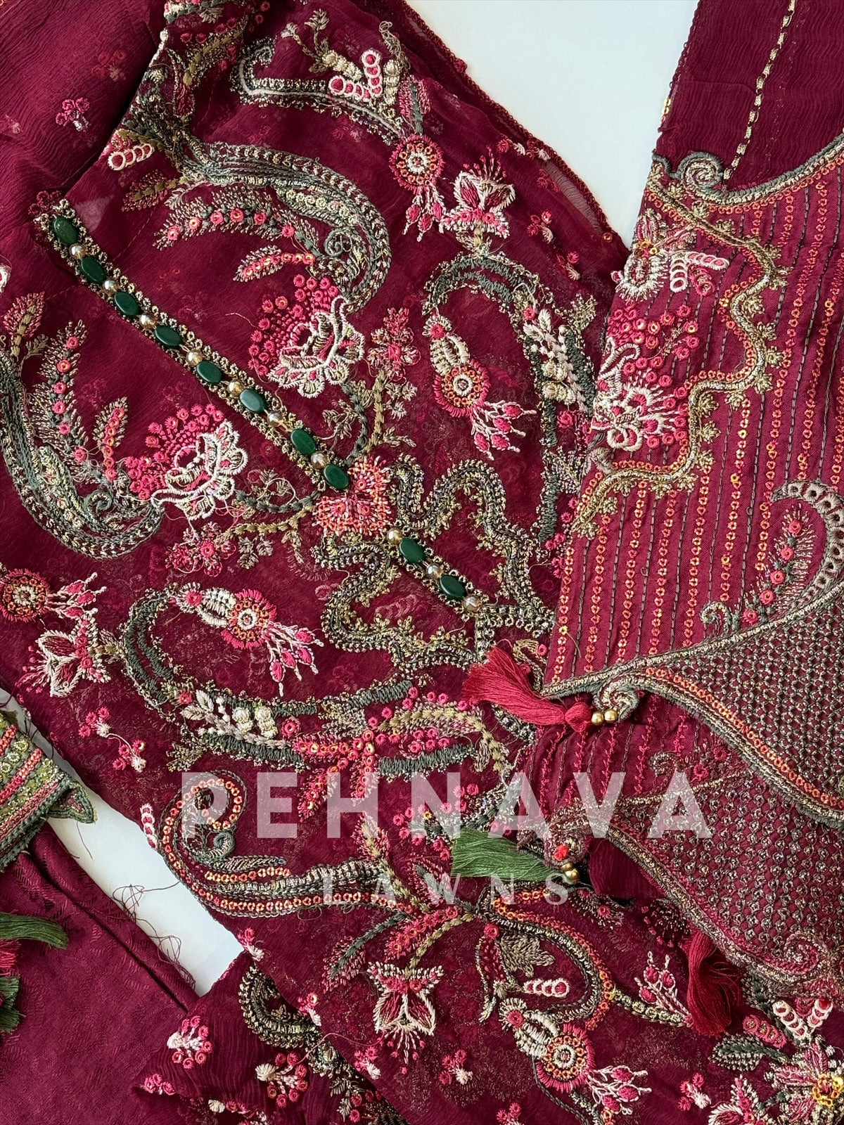 Heavy Embroidery Chiffon Suit