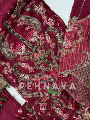 Heavy Embroidery Chiffon Suit