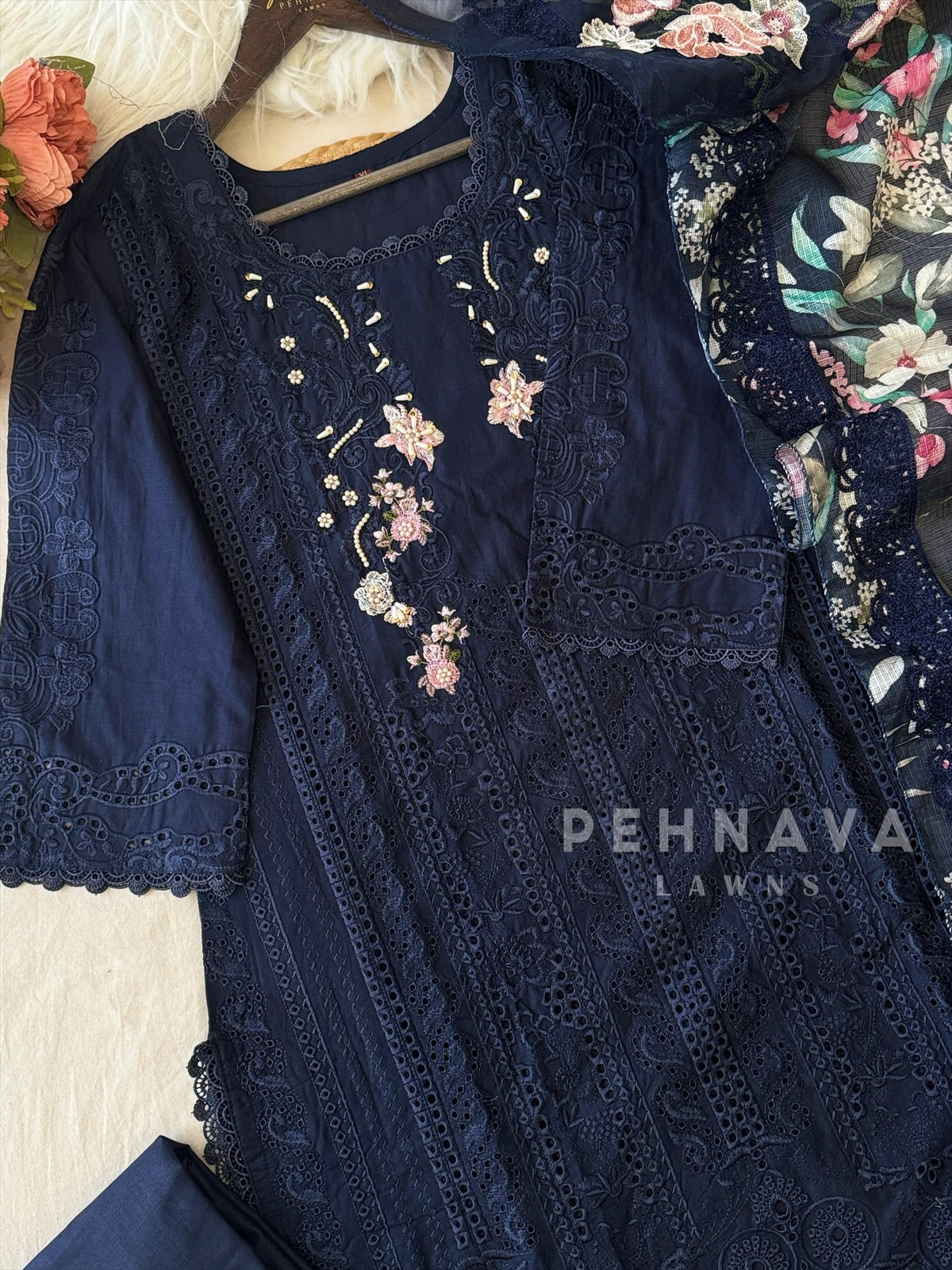 Cotton Lace Detail Suit 1263 - Pehnava Lawns