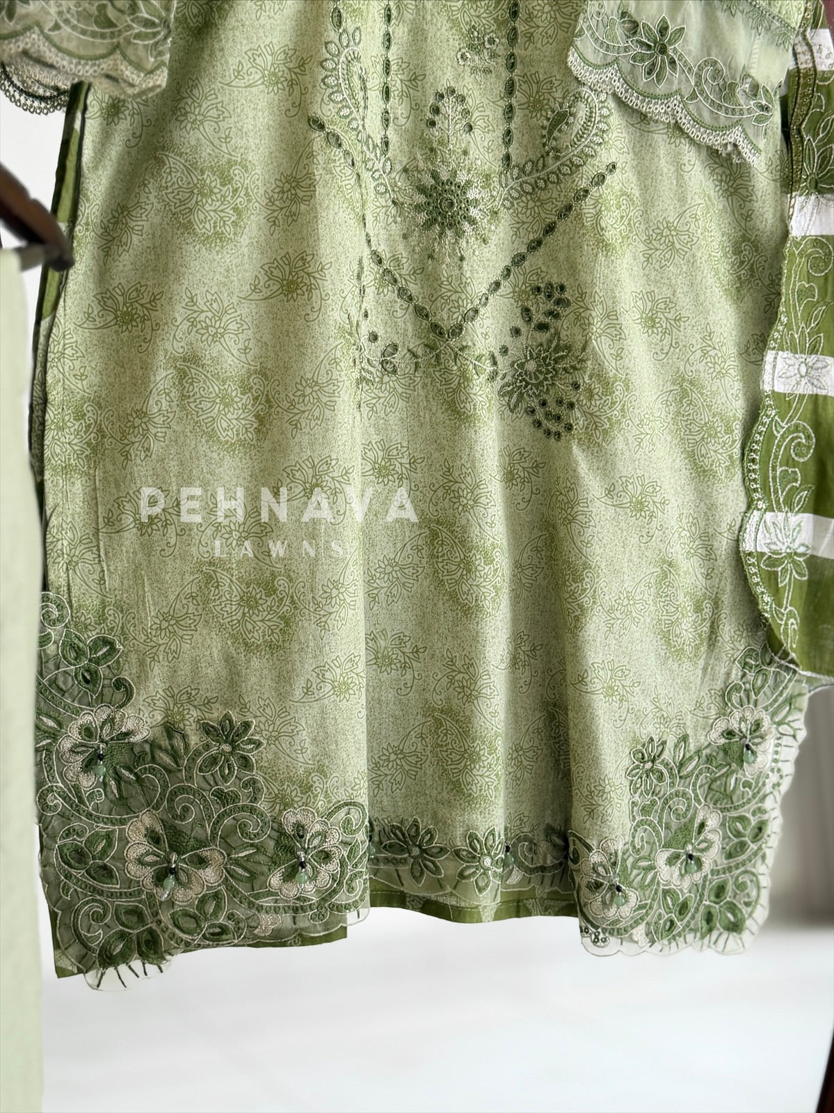 Embroidered Printed Suit Set-2002-4