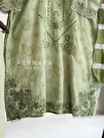Embroidered Printed Suit Set-2002-4