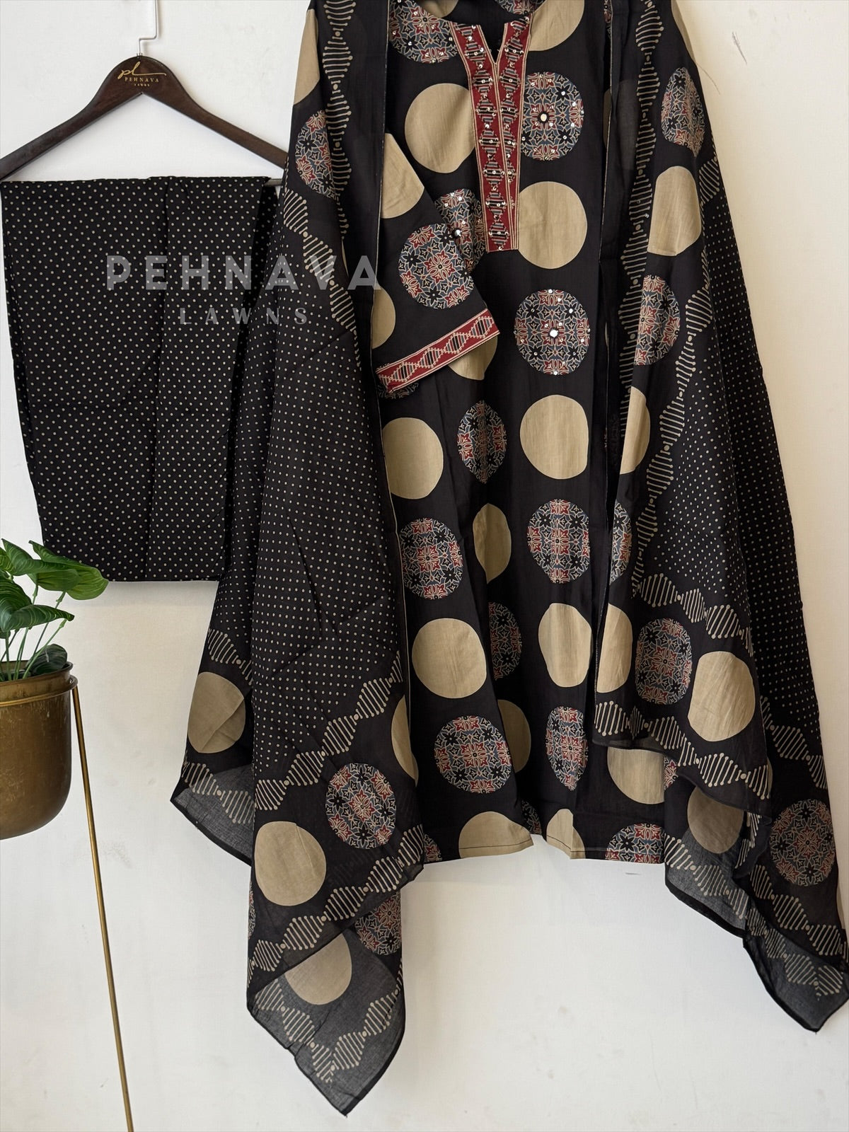 Block-Printed Cotton Suit Set