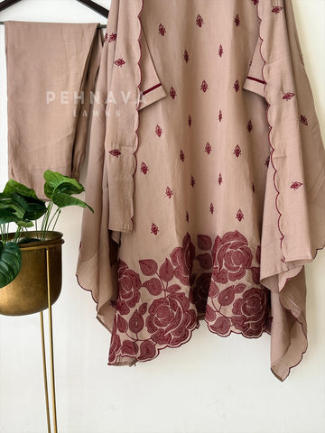 Chanderi  Embroidered Suit 12693