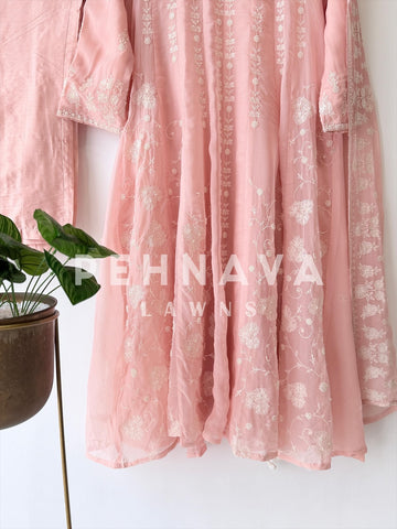 Soft-Organza Panel cut Anarkali suit-8035