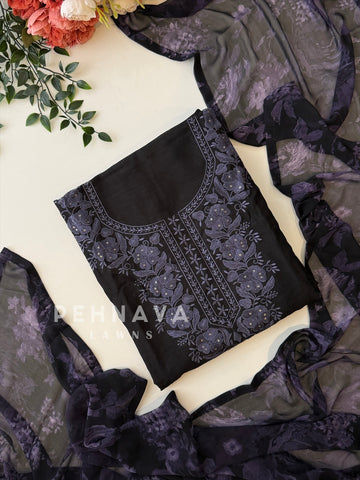 Floral Embroidered Unstitched Suit