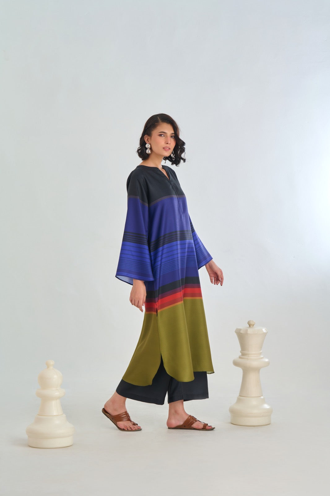 Stripe Panel Suit Set