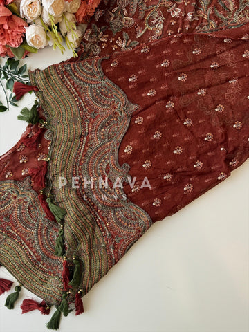 Heavy Embroidery Chiffon Suit