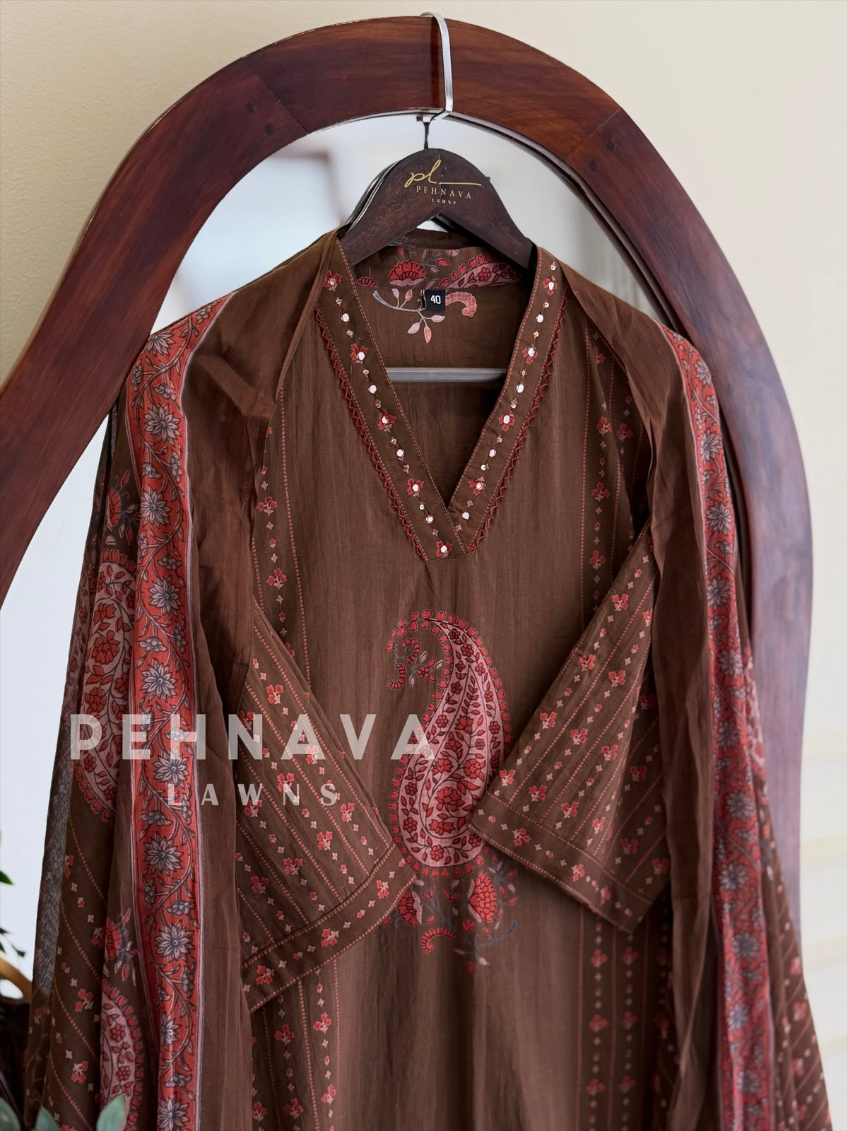 Paisley Printed Cotton Suit Set