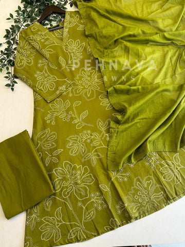 Printed Cotton Slub Kurta with Pockets