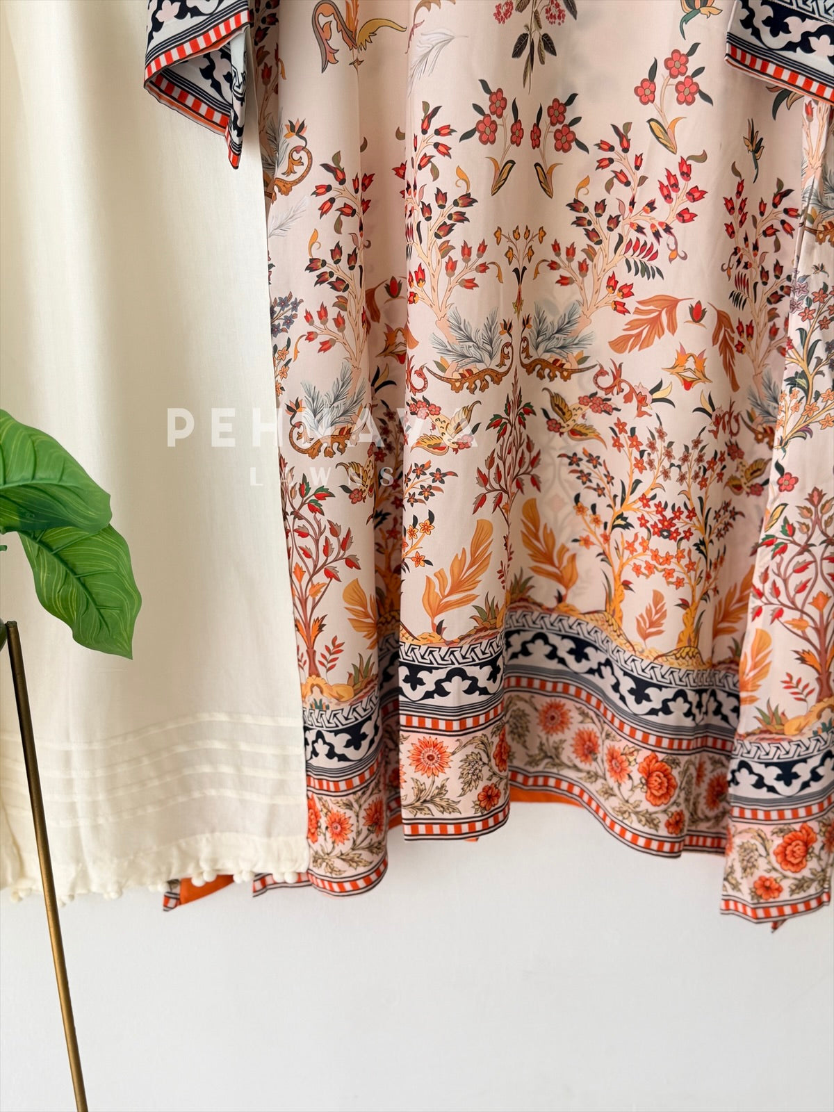 V Neck Printed Two Piece Set J6173
