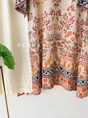 V Neck Printed Two Piece Set J6173