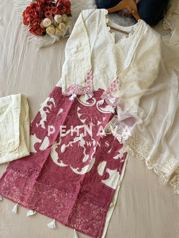 Multi Shaded Suit With Appliqué Design-1286D